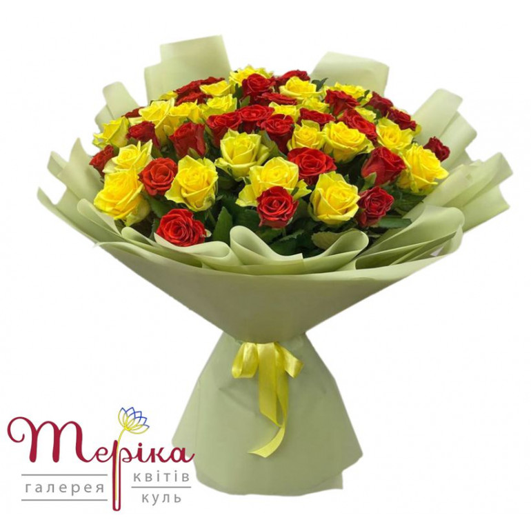 Букет троянд "В захваті" (55 троянд)