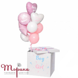 Коробка-сюрприз з кульками Boy or Girl, вечірка на визначення статі дитини Gender Party!