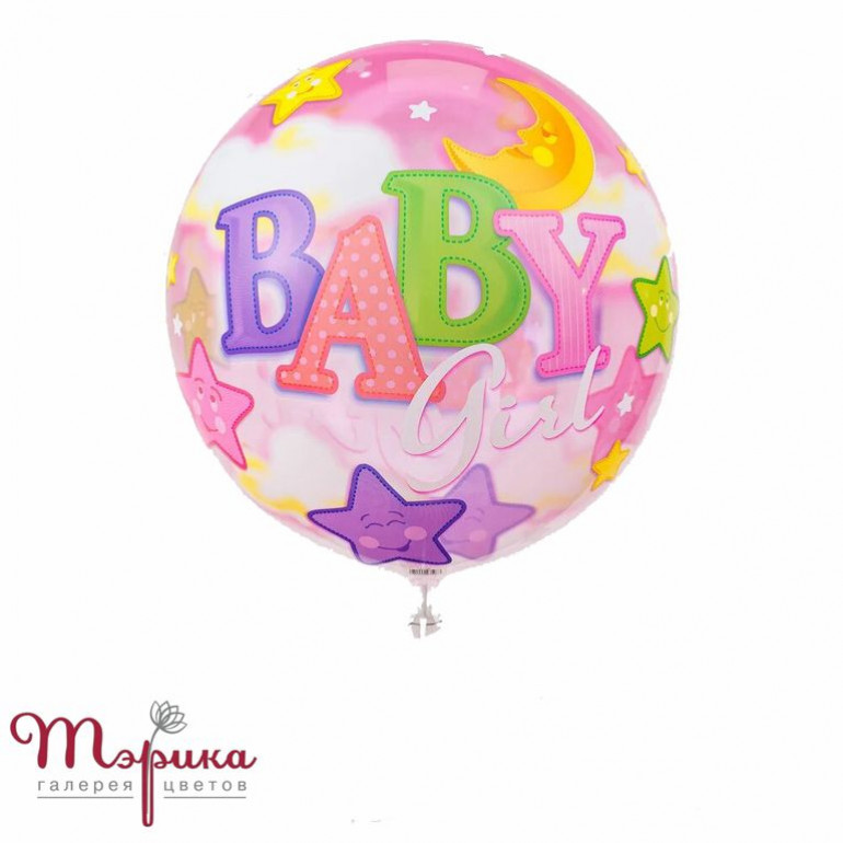 Скляна сфера баблс з малюнком "Baby girl"