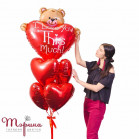 Композиція з повітряних кульок "I Love you"