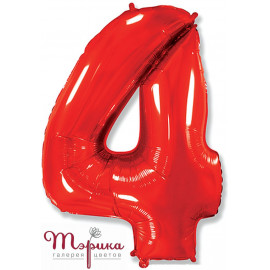 Цифра 4 червона 40 дюймів (100 см)