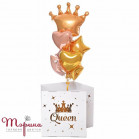 Коробка сюрприз з гелієвим фонтаном куль Queen