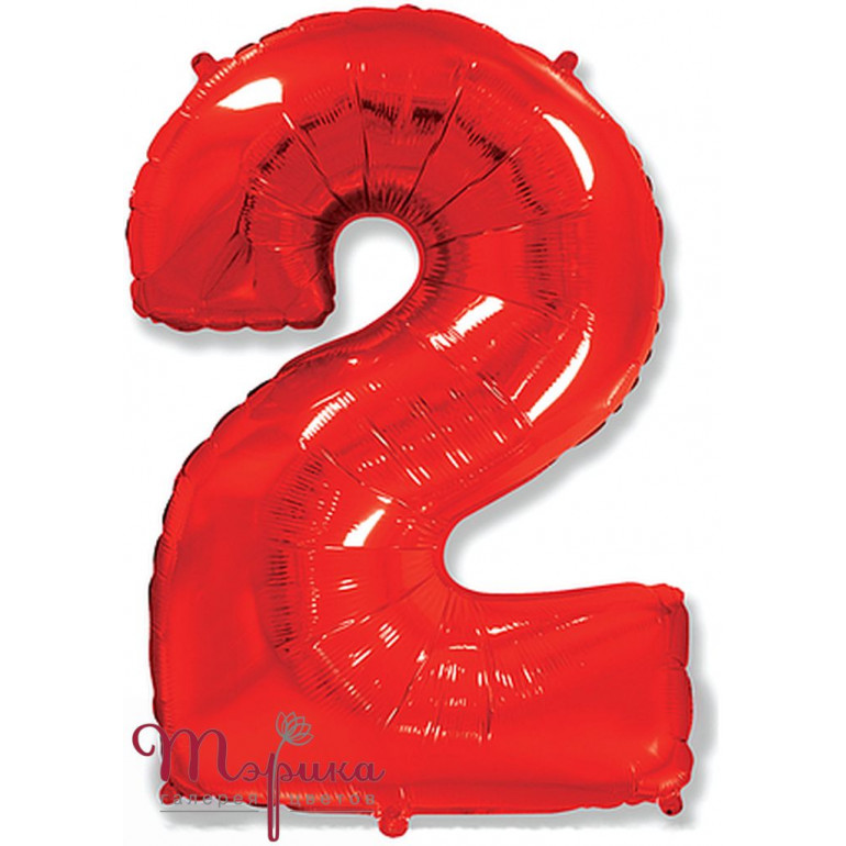 Цифра 2 червона 40 дюймів (100 см)