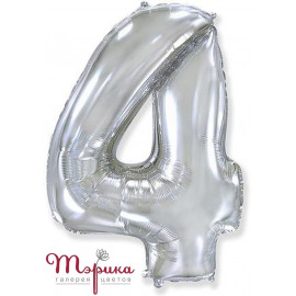 Цифра 4 срібло 40 дюймів (100 см)