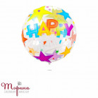 Скляна сфера баблс з малюнком Зірки "Happy Birthday!"