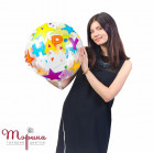 Скляна сфера баблс з малюнком Зірки "Happy Birthday!"