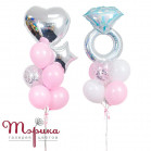 Оформлення з фонтанів з гелієм на дівич-вечір